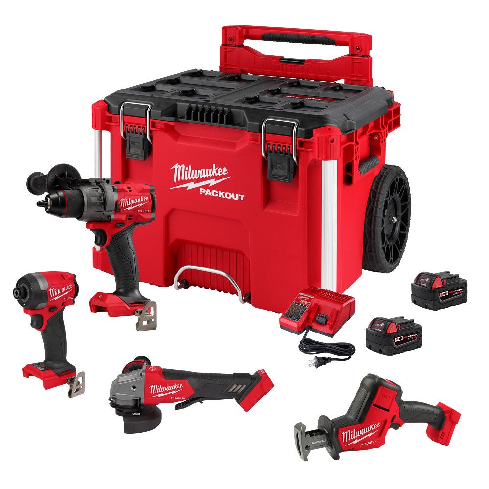 Milwaukee 3697-24PO M18 FUEL 18V PACKOUT 4-Tool Cordless Combo Kit