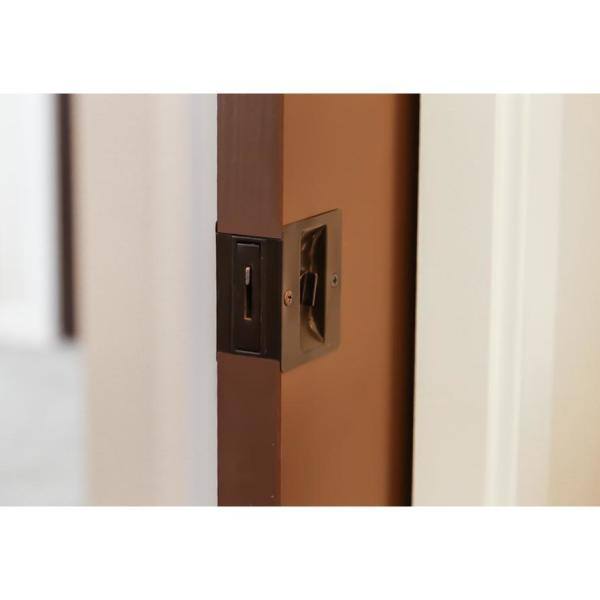 Design House Rectangular Privacy Pocket Door Passage Oil Rubbed Bronze Finish