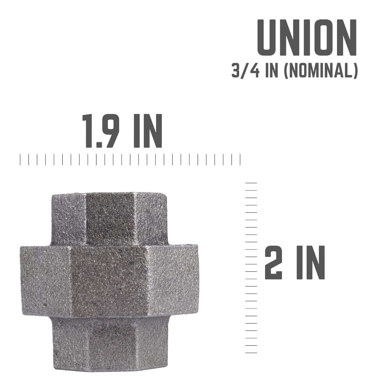 STZ Industries 3/4 in. FIP each X 3/4 in. D FIP Black Malleable Iron Union