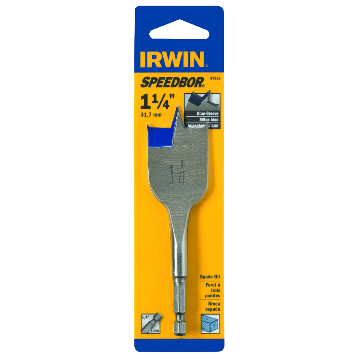 Irwin Speedbor 1-1/4 in. X 4 in. L Carbon Steel Wood Boring Bit 1 pc