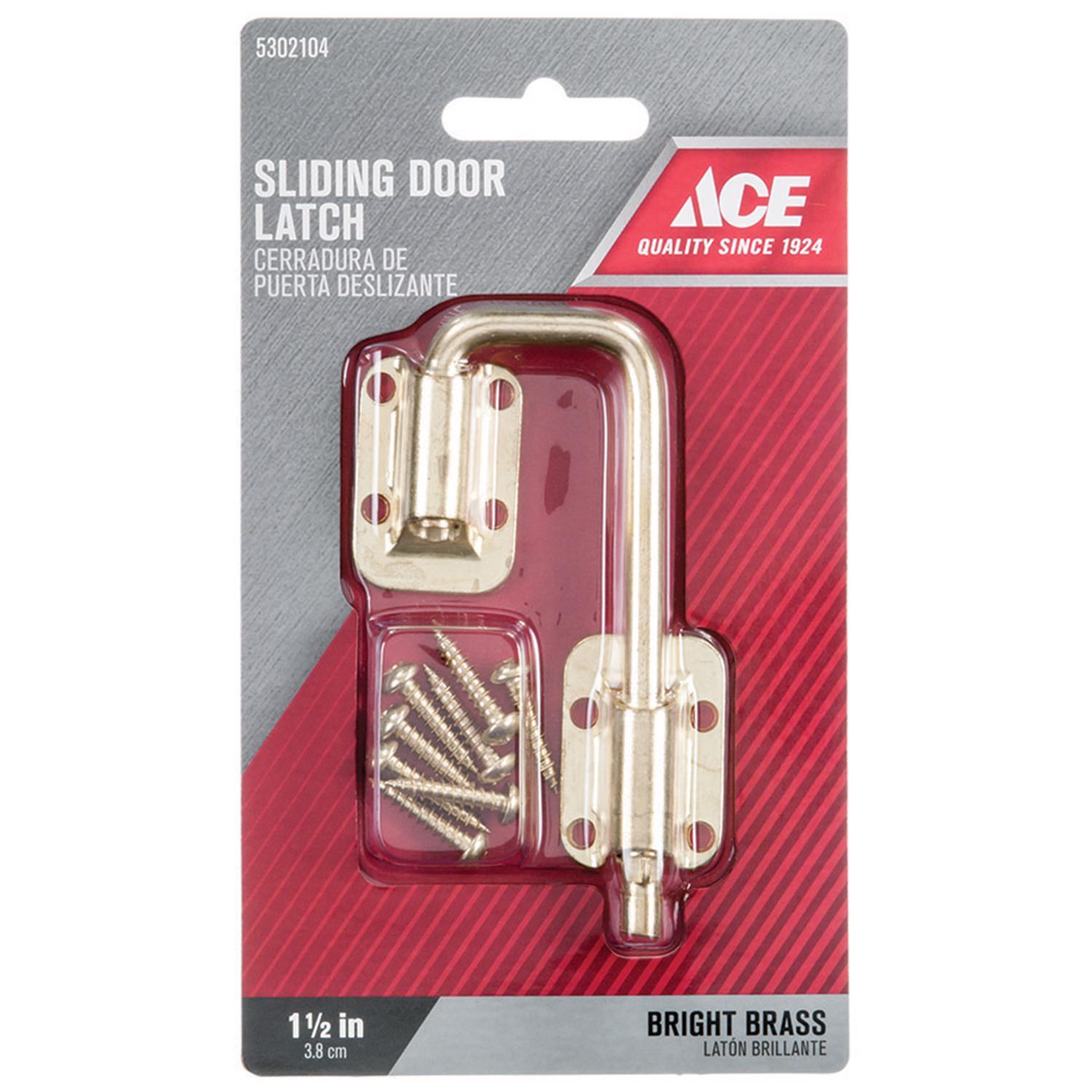 Ace Bright Brass Brass Indoor Sliding Door Latch