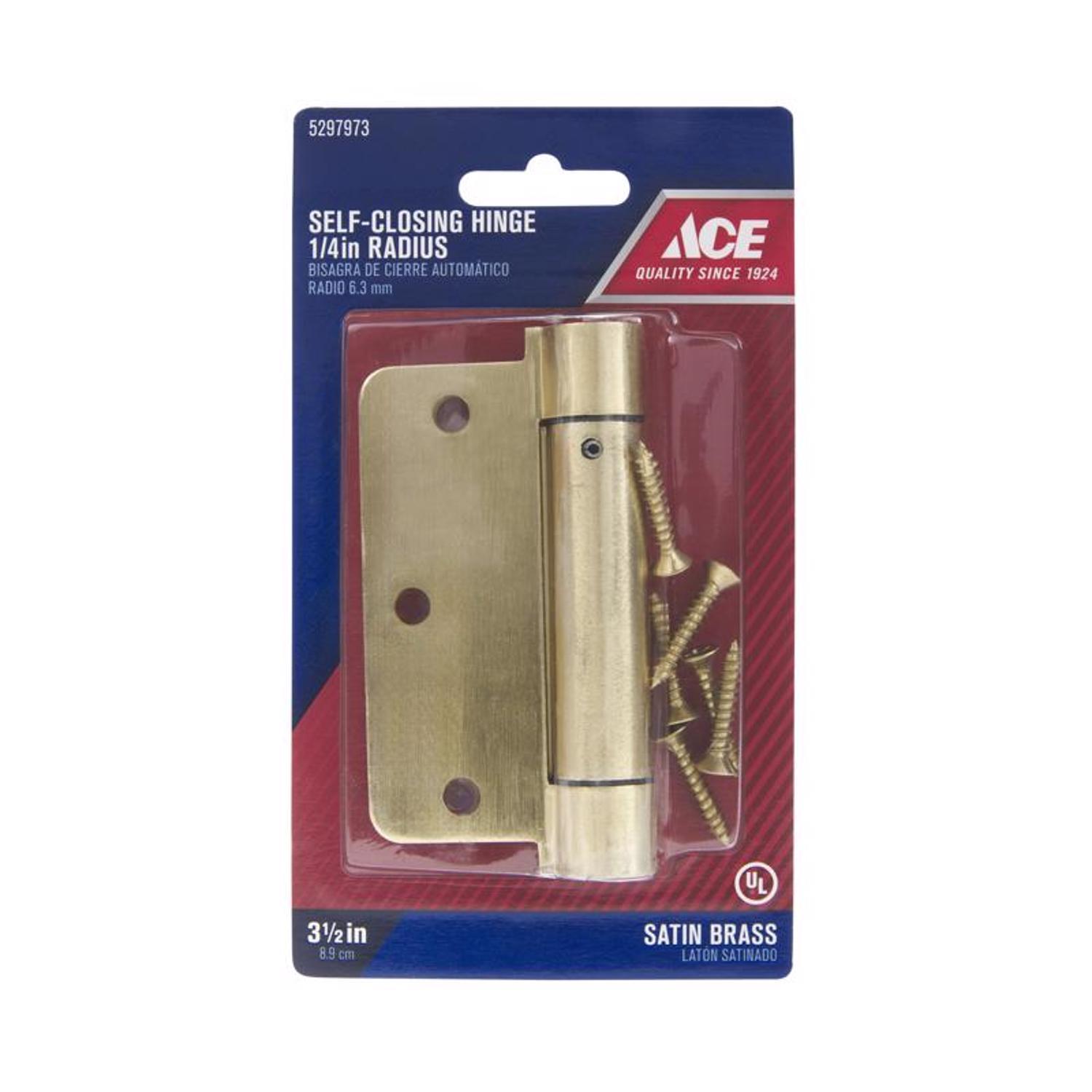 Ace 3.5 in. L Satin Brass Self Closing Hinge 1 pk