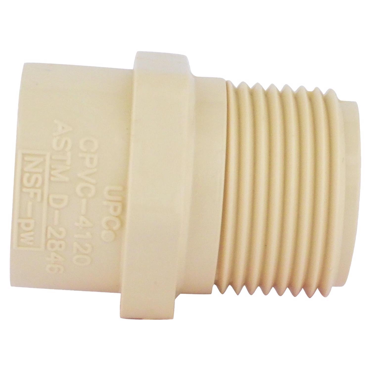 Charlotte Pipe FlowGuard Schedule 40 3/4 in. Socket X 3/4 in. D MNPT CPVC Adapter 1 pk