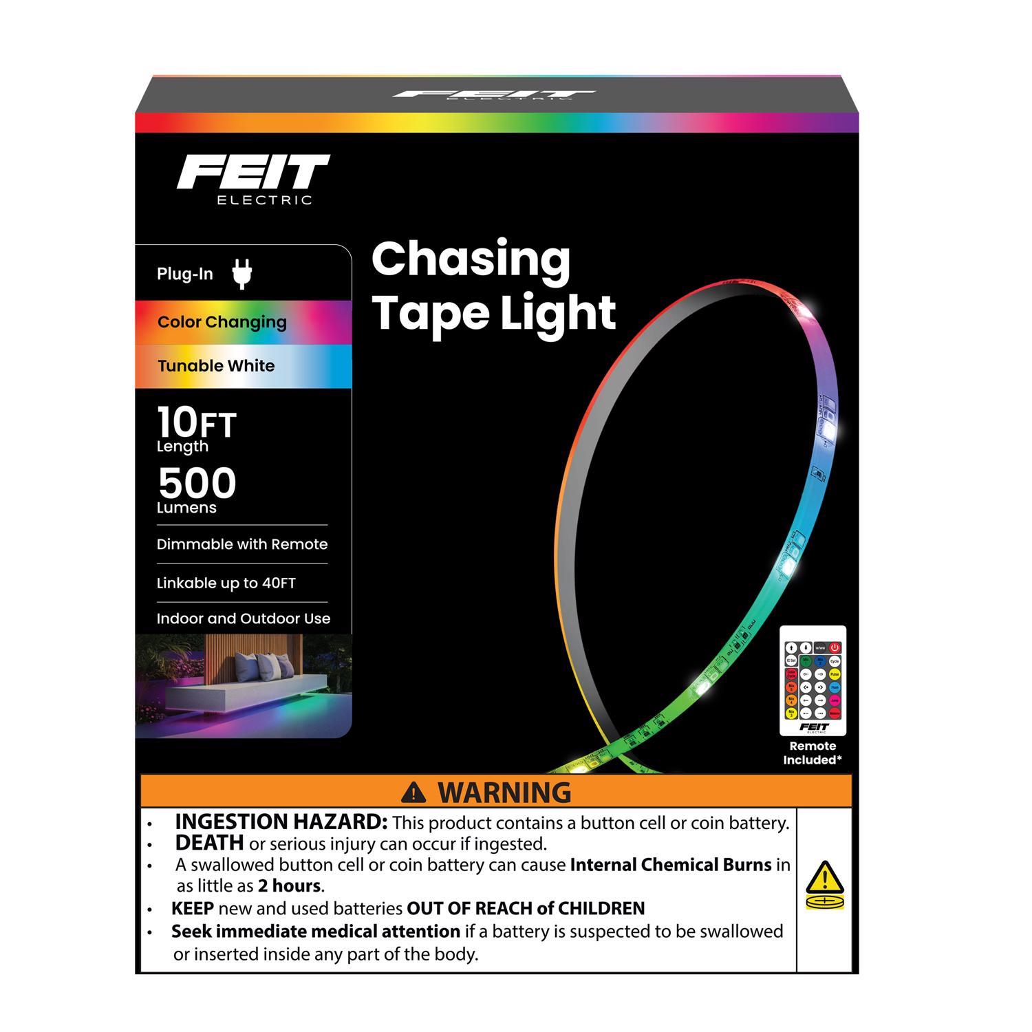 Feit 10 ft. L Color Changing Plug-In LED Tape Light 1 pk