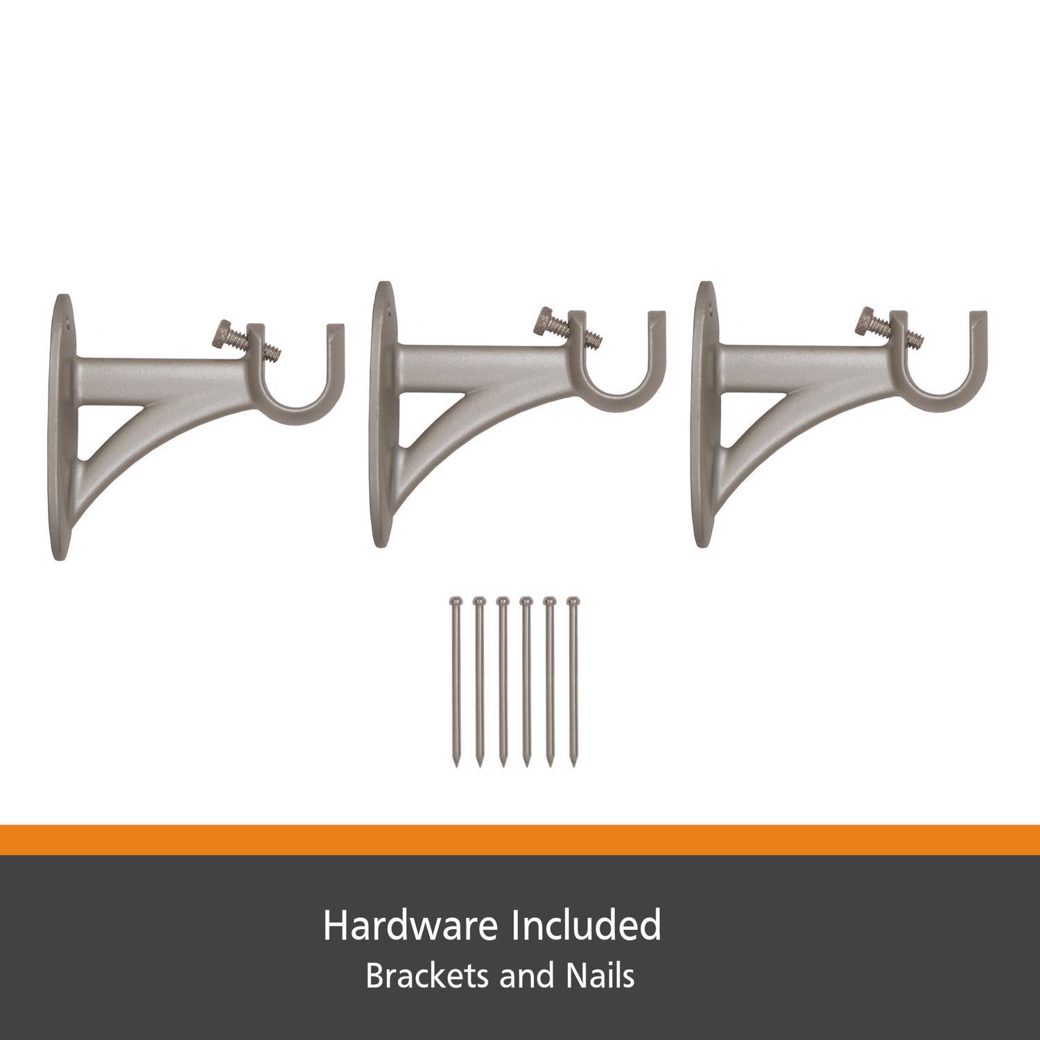 Kenney Pewter Silver Modern/Contemporary Curtain Rod 36 in. L X 66 in. L