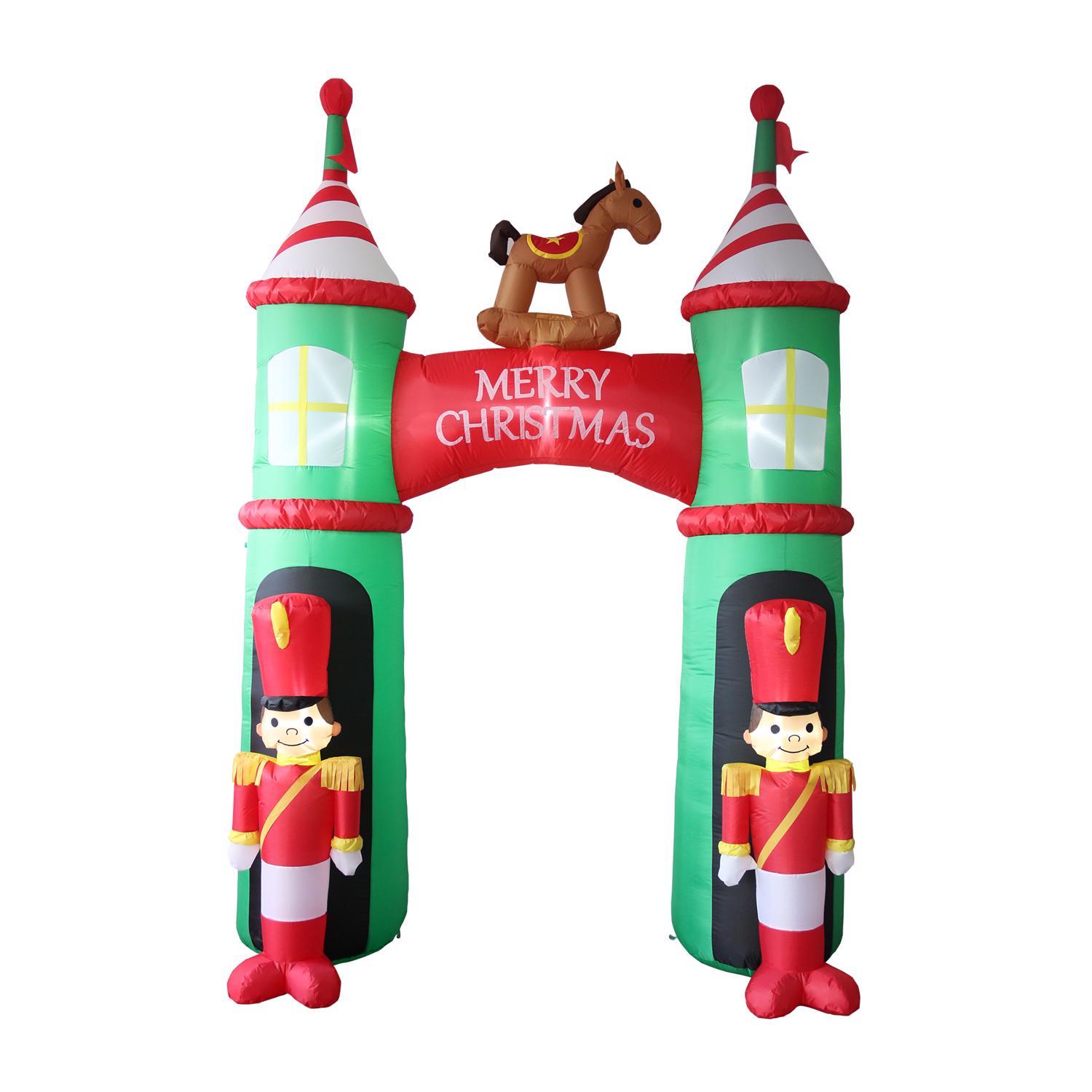 Celebrations LED White Christmas Soldiers Arch 12 ft. Inflatable