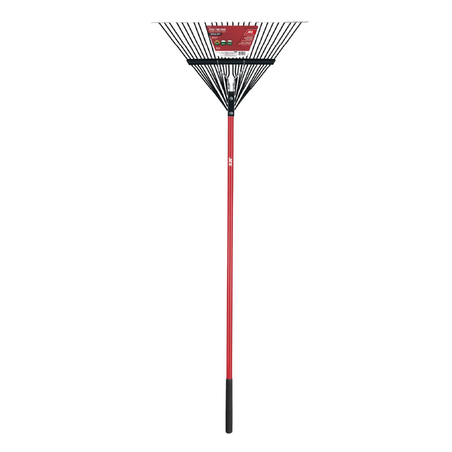 Ace 65 in. 24 Tine Steel Rake Fiberglass Handle