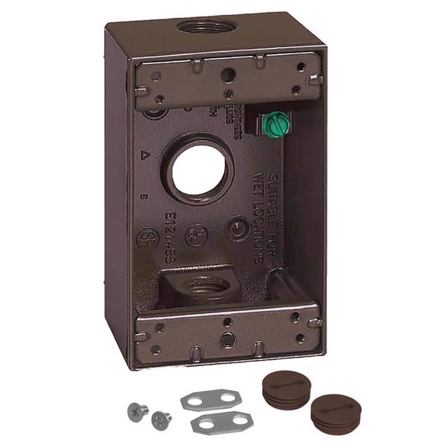Sigma Engineered Solutions New Work 18.3 cu in Rectangle Die-Cast Metal 1 gang Weatherproof Box Bron