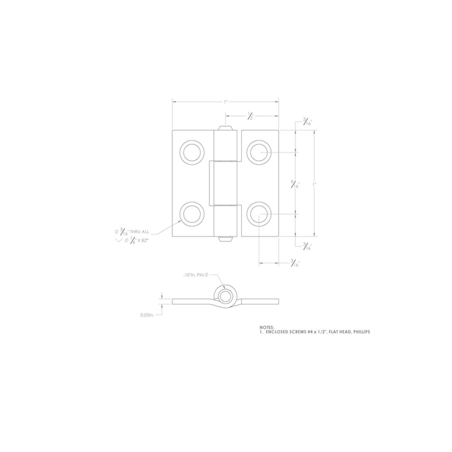 Ace 2.75 in. W X 1 in. L Bright Brass Brass Narrow Hinge 2 pk