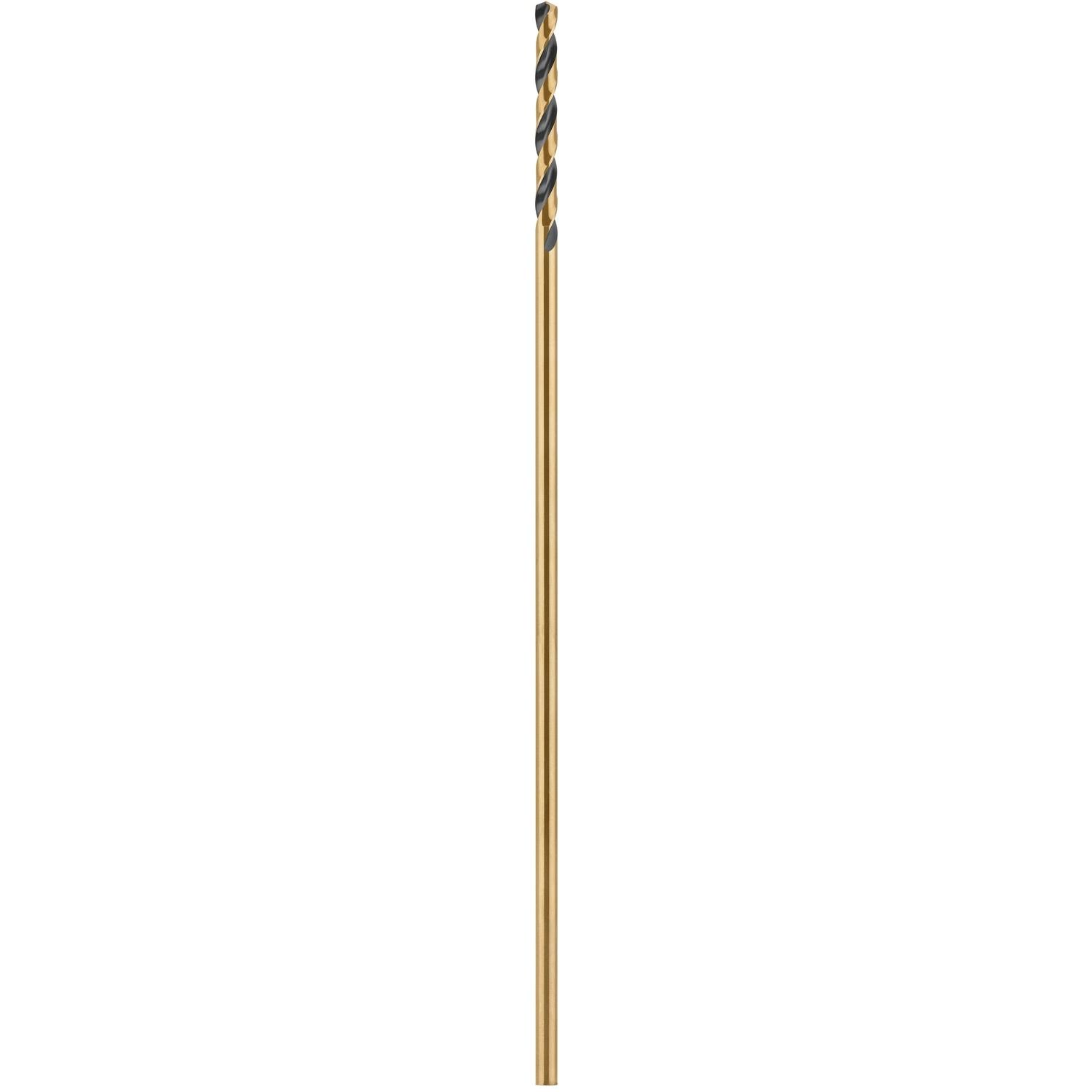 DeWalt Black & Gold 3/16 in. X 12 in. L High Speed Steel Split Point Aircraft Drill Bit Straight Sha