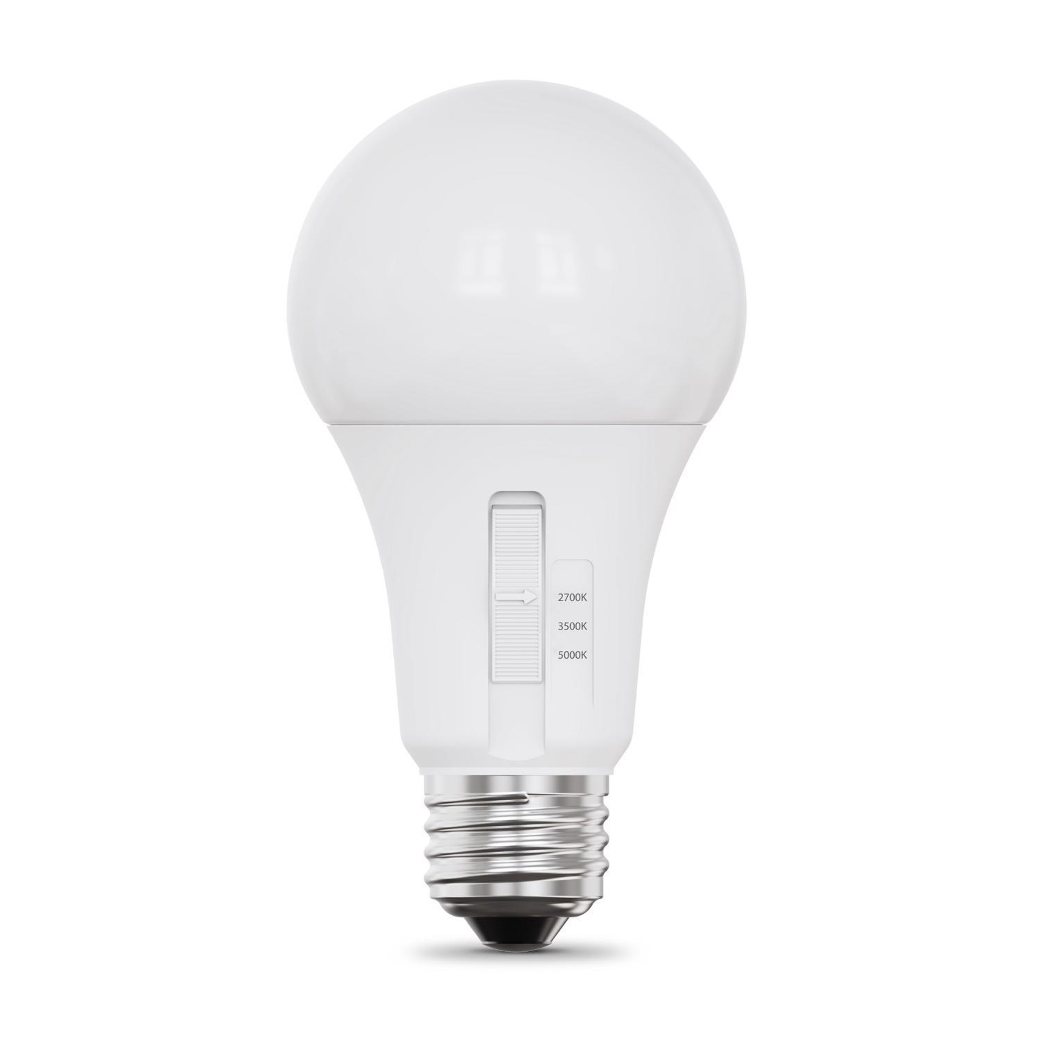 Feit A19 E26 (Medium) LED Bulb Adjustable White 60 Watt Equivalence 10 Pack
