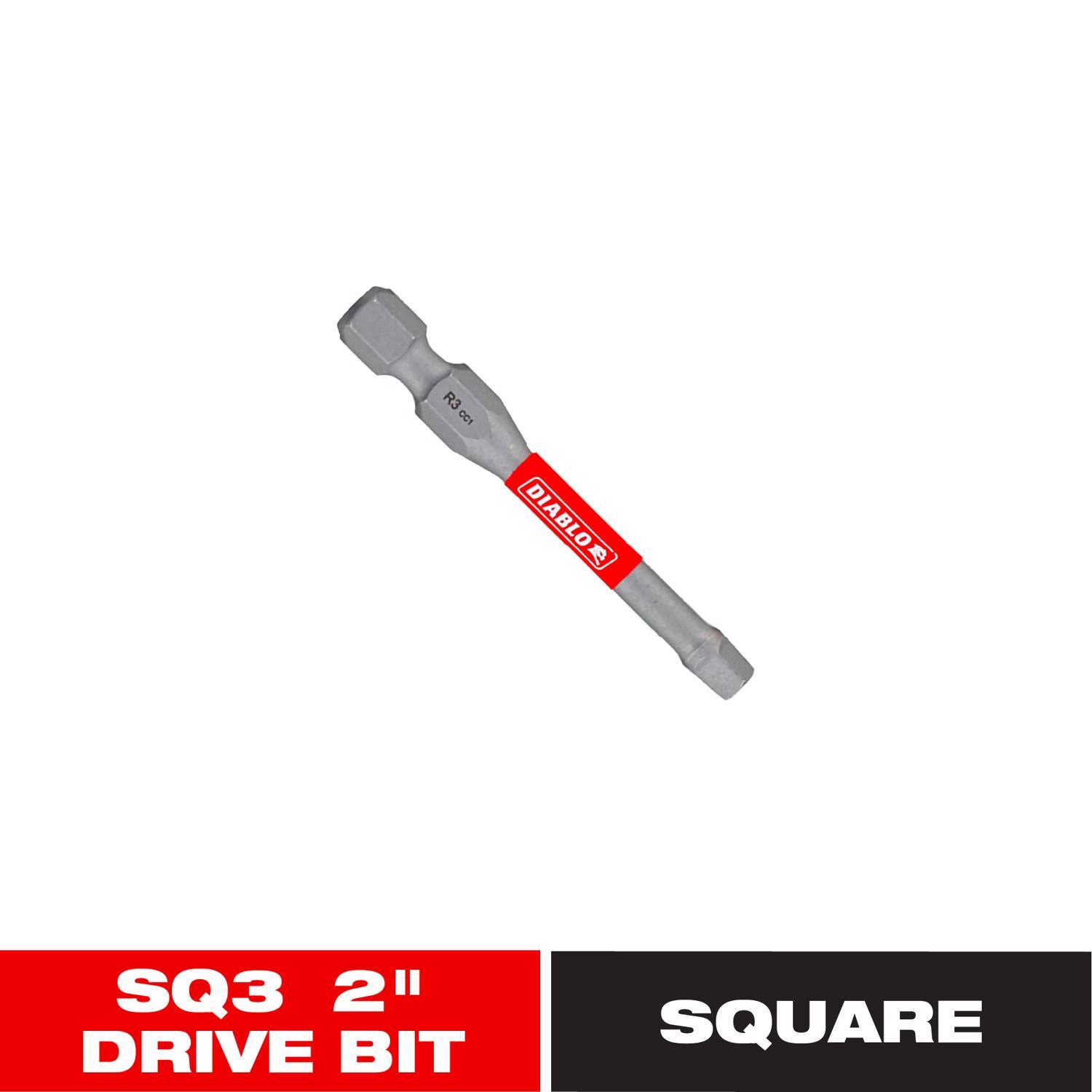 Diablo Square #3 X 2 in. L SQ3 Driver Bit Black Oxide 1 pc