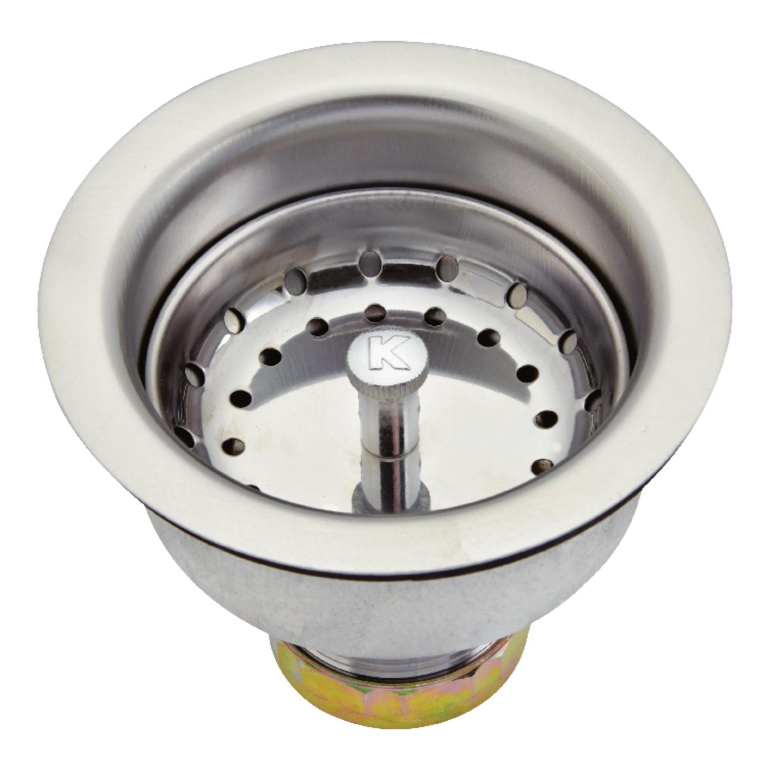 Ace 4-1/2 in. D Chrome Silver Stainless Steel Sink Strainer