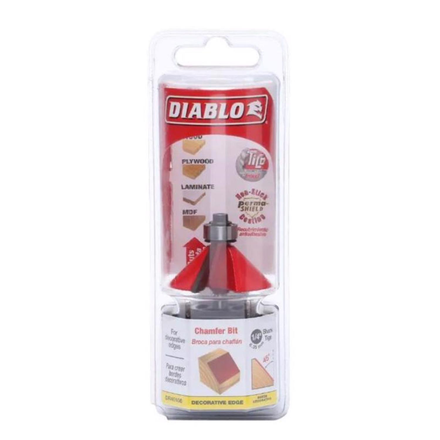 Diablo 1-3/4 in. D X 2-3/16 in. L Carbide Chamfer Router Bit