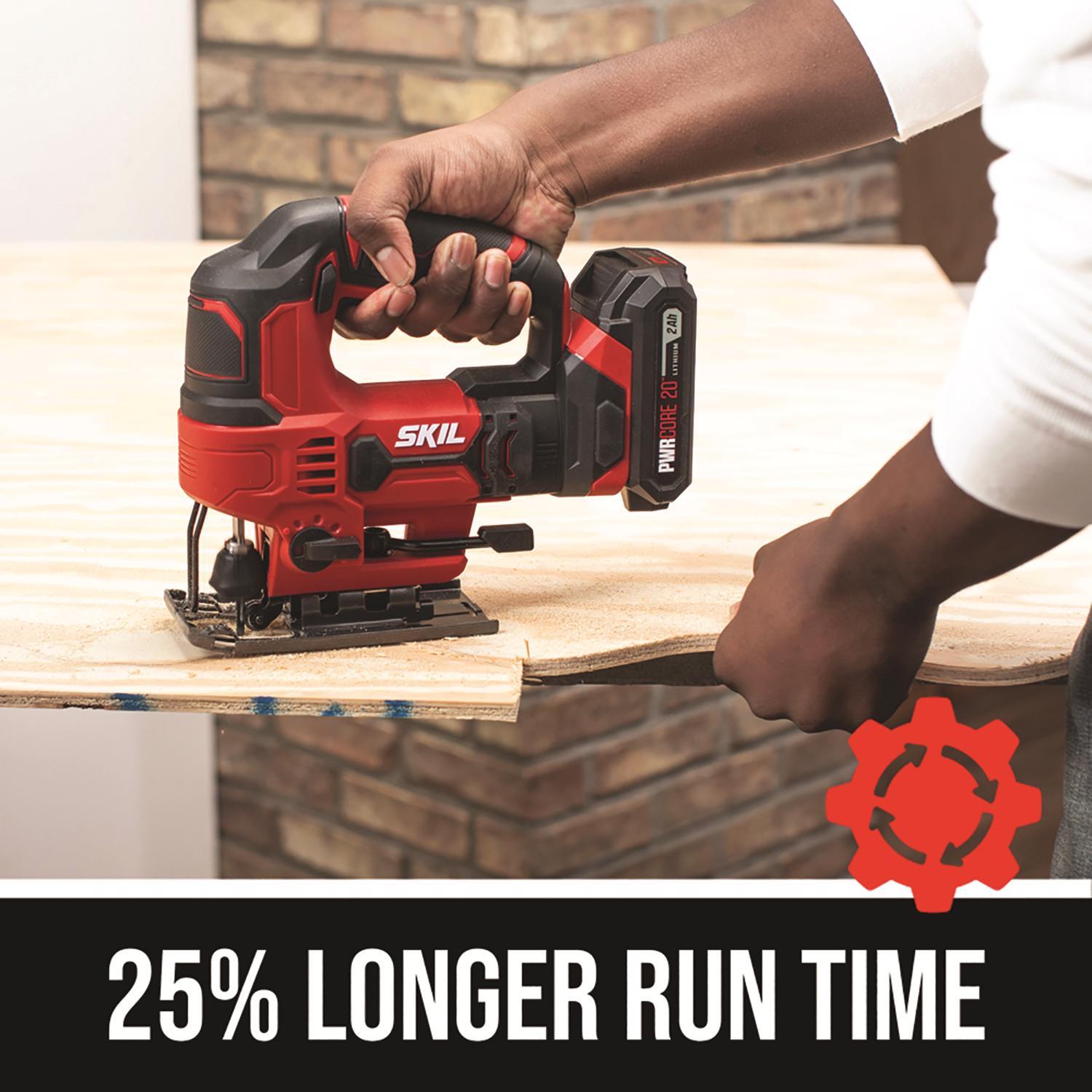 SKIL 20V PWR CORE 20 Cordless Orbital Jig Saw Kit (Battery & Charger)