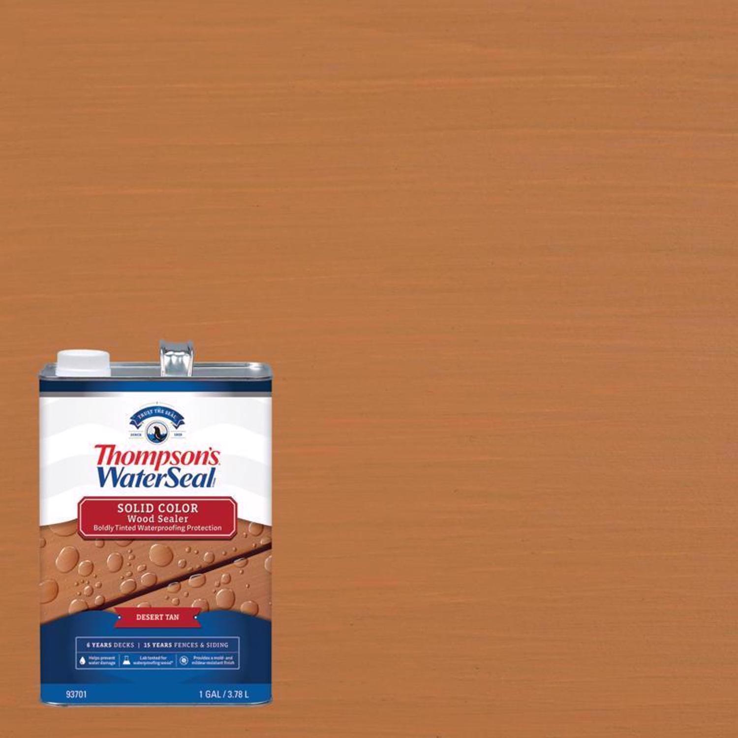 Thompson's WaterSeal Wood Sealer Solid Desert Tan Waterproofing Wood Stain and Sealer 1 gal