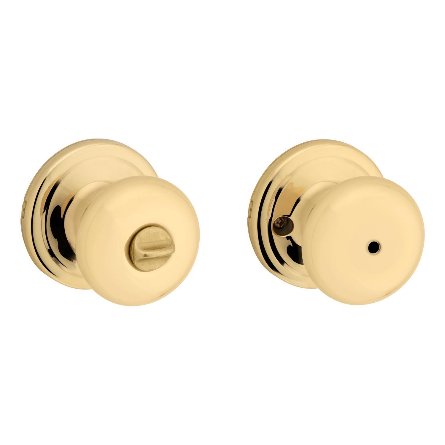 Kwikset Juno Polished Brass Privacy Lockset 1.75 in.