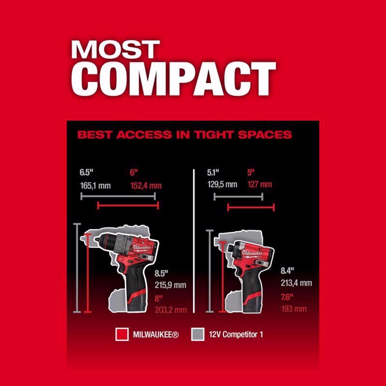 Milwaukee M12 FUEL Cordless Brushless 2 Tool Combo Kit