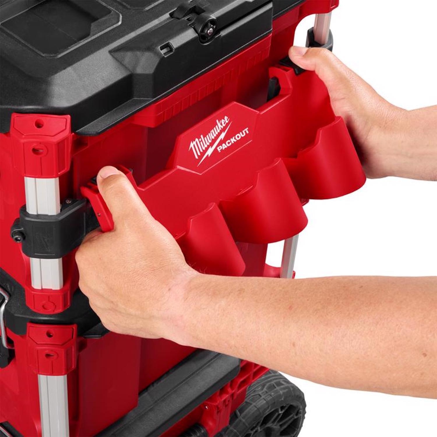 Milwaukee PACKOUT Tool Box Attachment M12 Battery Rack Black/Red