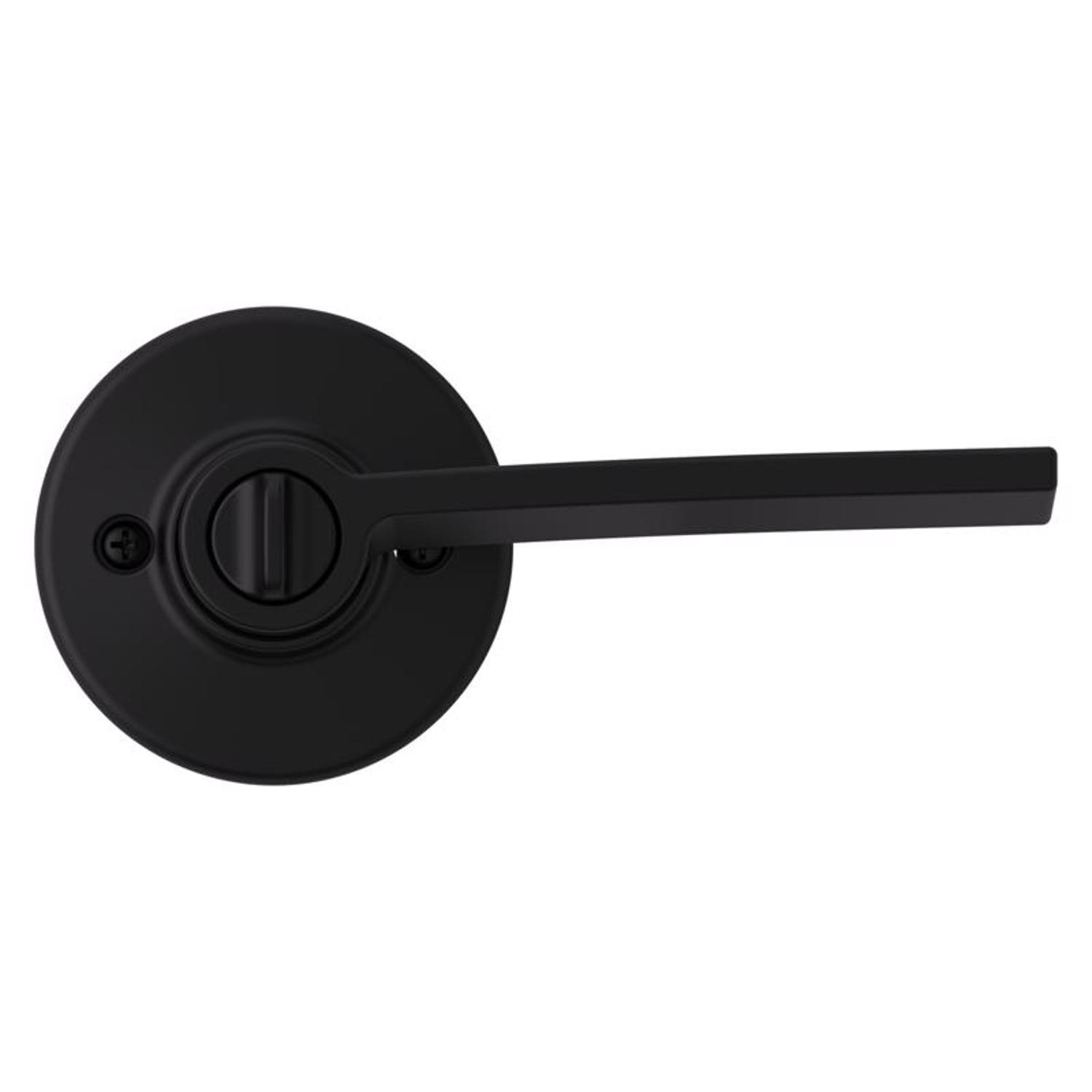 Kwikset Ladera Matte Black Bed and Bath Lever Right or Left Handed