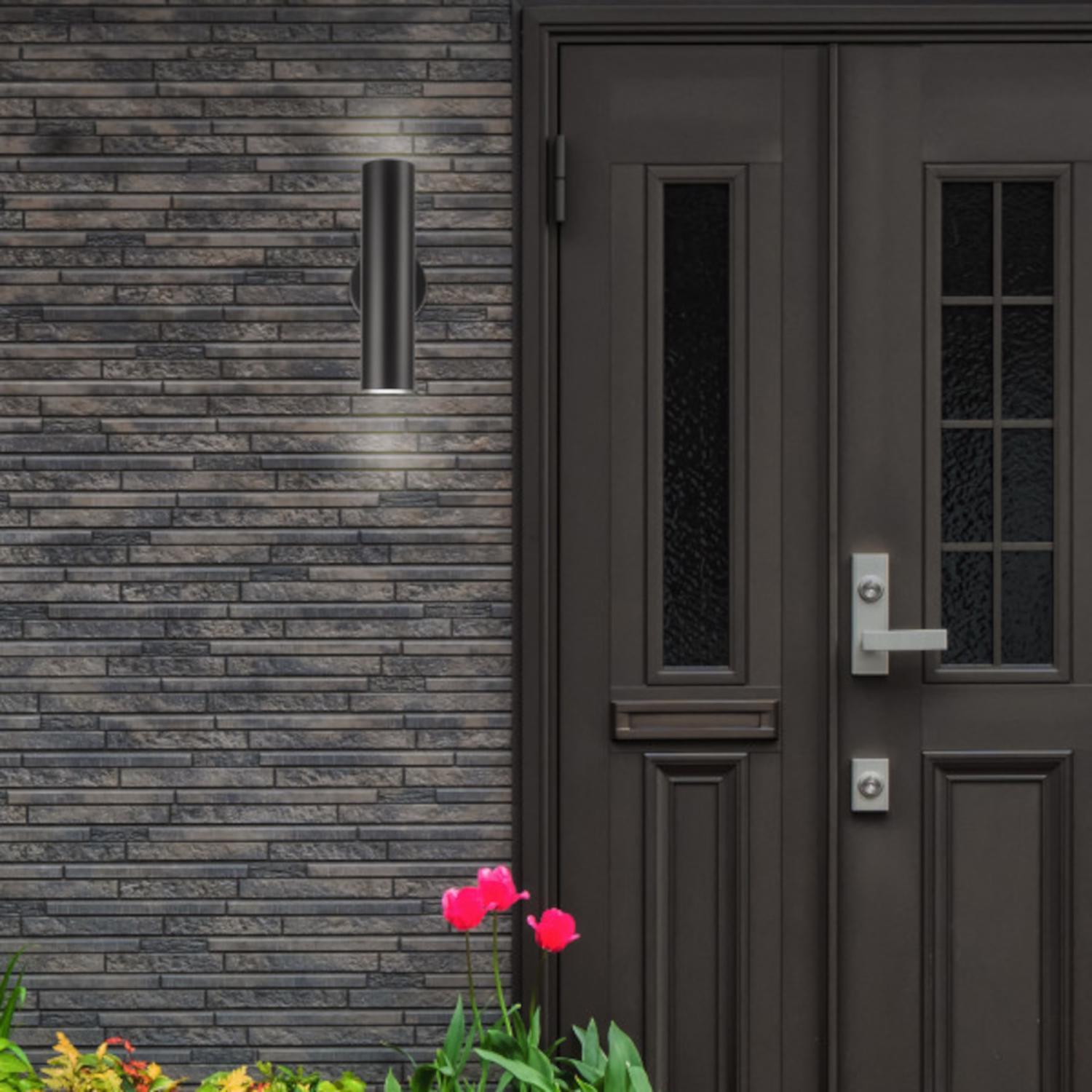 Globe Electric Matteo Matte Black Switch LED Wall Lantern