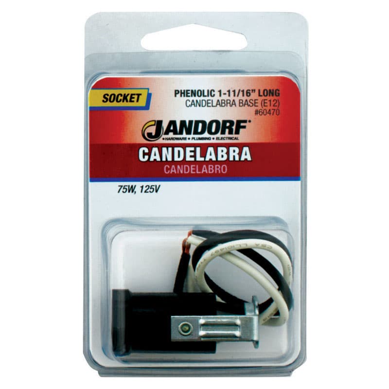 Jandorf Phenolic Candelabra Base Socket w/Single Leg Hickey 1 Pack