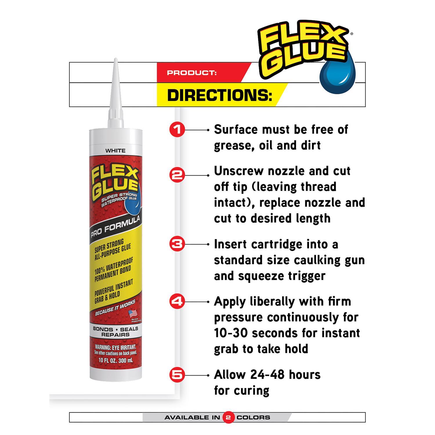 Flex Seal Family of Products Flex Glue Super Strength Rubber Clear Adhesive Cartridge Refill 9 fl. o