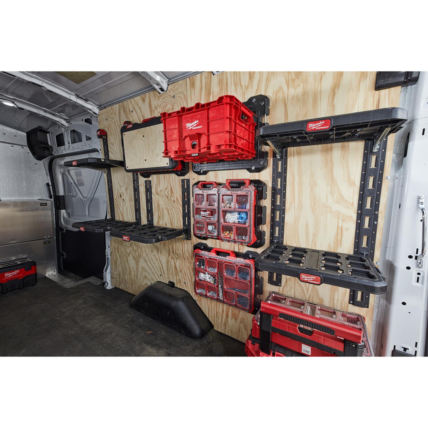 Milwaukee Packout 3.9 in. H X 21 in. W X 16.6 in. D Black Metal/Plastic Shelf Rack