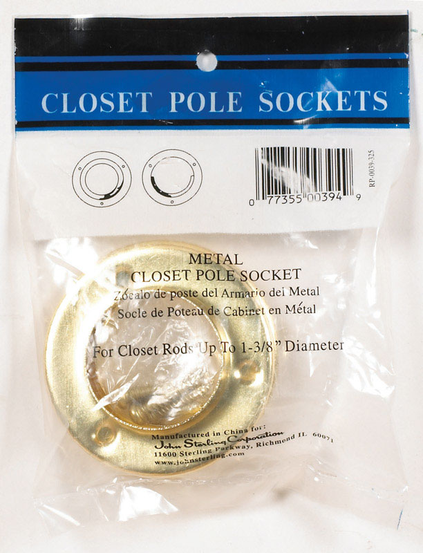 John Sterling 1-3/8 in. Dia. x 1-3/8 in. L x 1-3/8 in. L Brass Pole Sockets