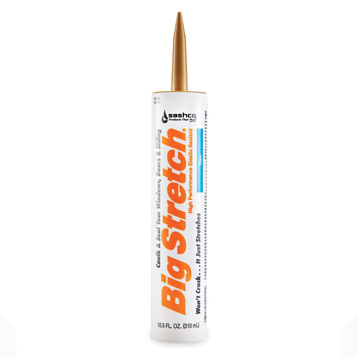 Sashco Big Stretch Tan Elastomeric Acrylic Latex Door/Siding/ Window Caulk 10.5 oz