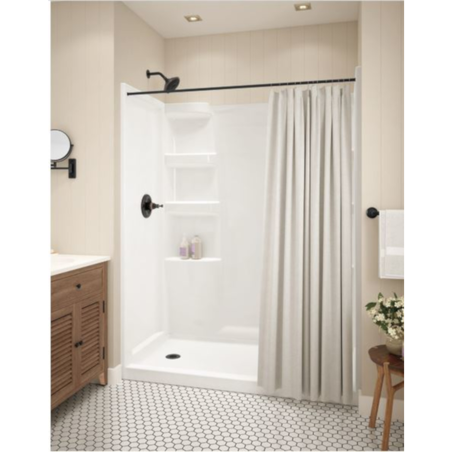 Delta Hycroft 4.5 in. H X 30 in. W X 60 in. L White Shower Base Stine