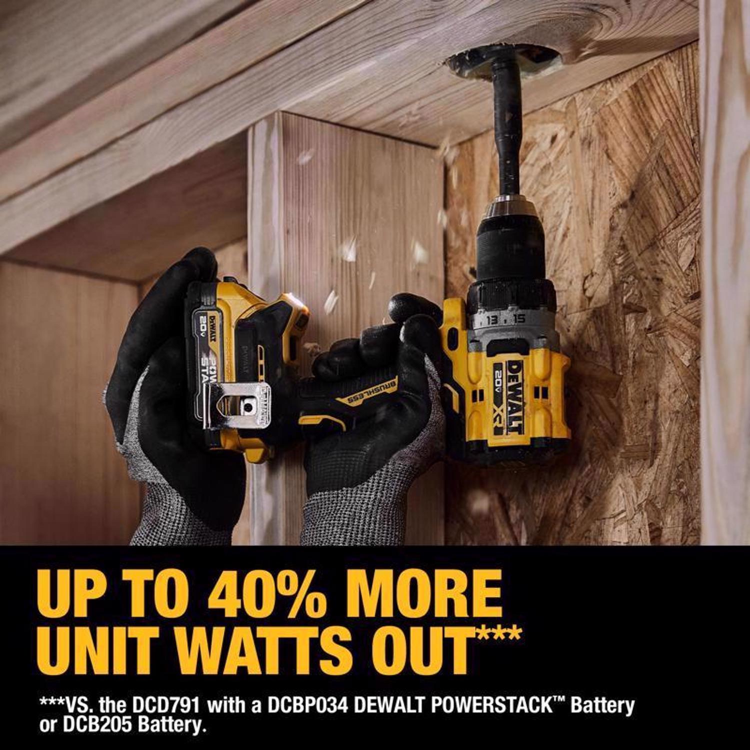 DeWalt 20V MAX XR POWERSTACK 1/2 in. Brushless Cordless Drill/Driver Kit (Battery & Charger)