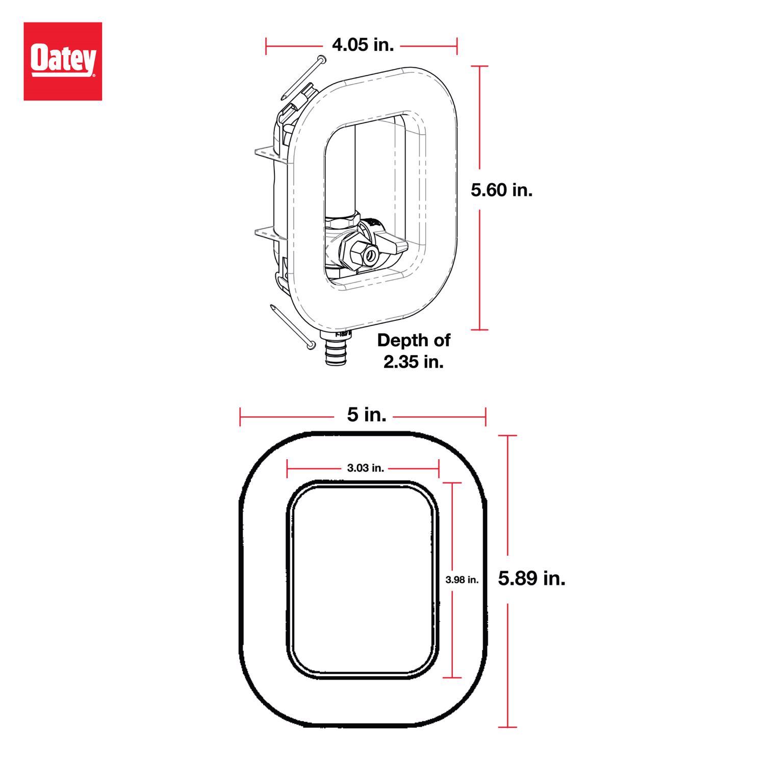 Oatey 1 in. D Ice Maker Outlet Box