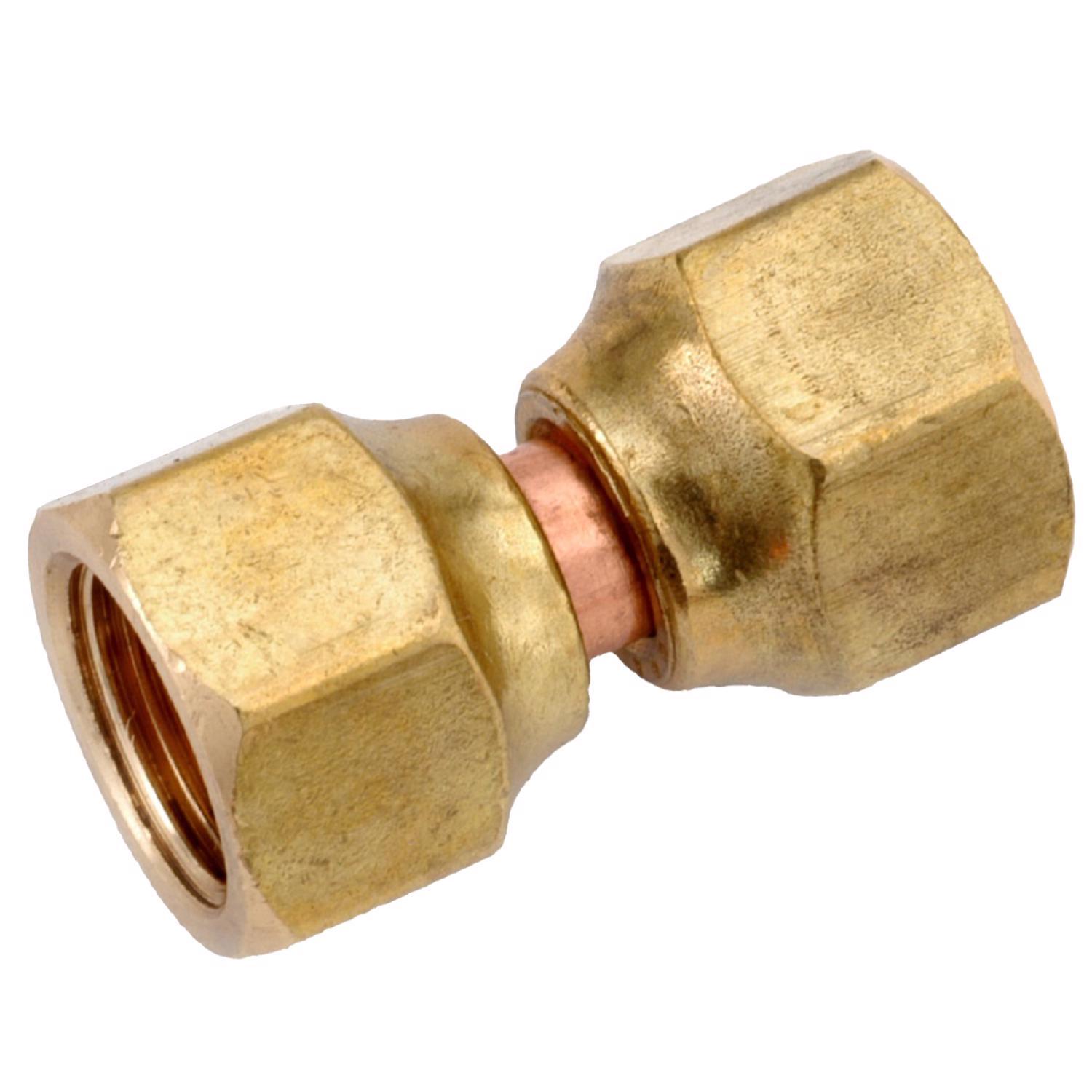 Anderson Metals 1/4 in. Female Flare 1/4 in. D Female Flare Brass Swivel Flare Connector