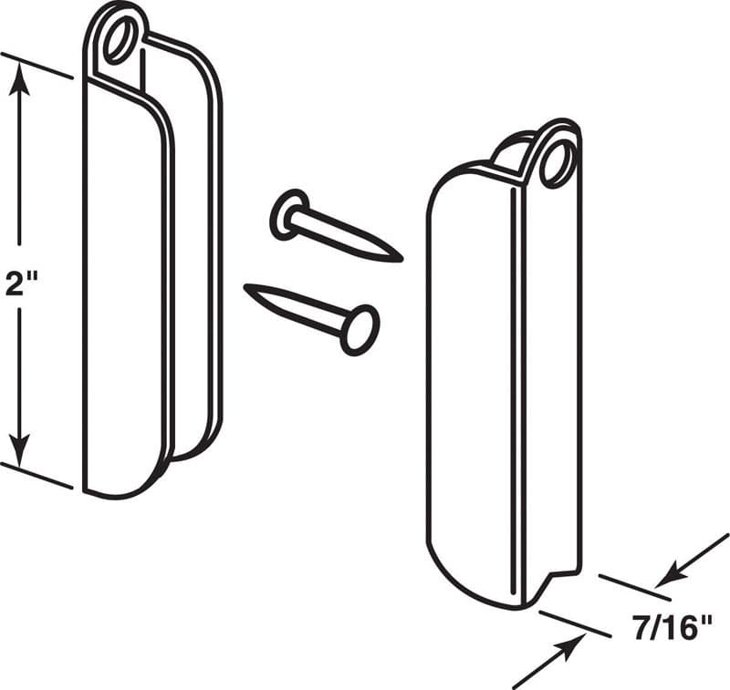 Prime-Line Painted White Aluminum 7/16 in. W X 2 in. L Screen Top Hanger 2 pk