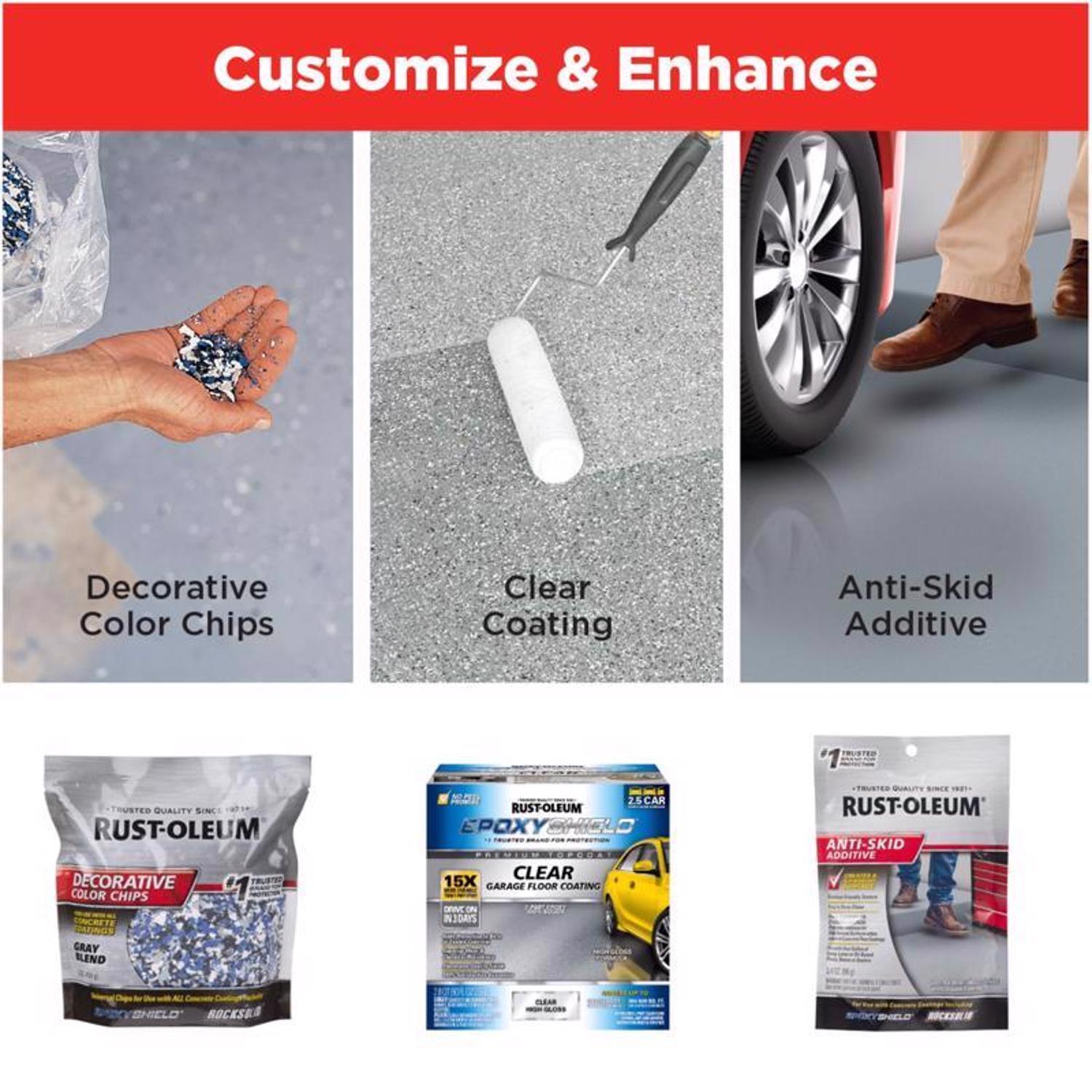 Rust-Oleum EpoxyShield Gloss Tan Water-Based Amine Cured Epoxy Garage Floor Coating Kit 1 gal
