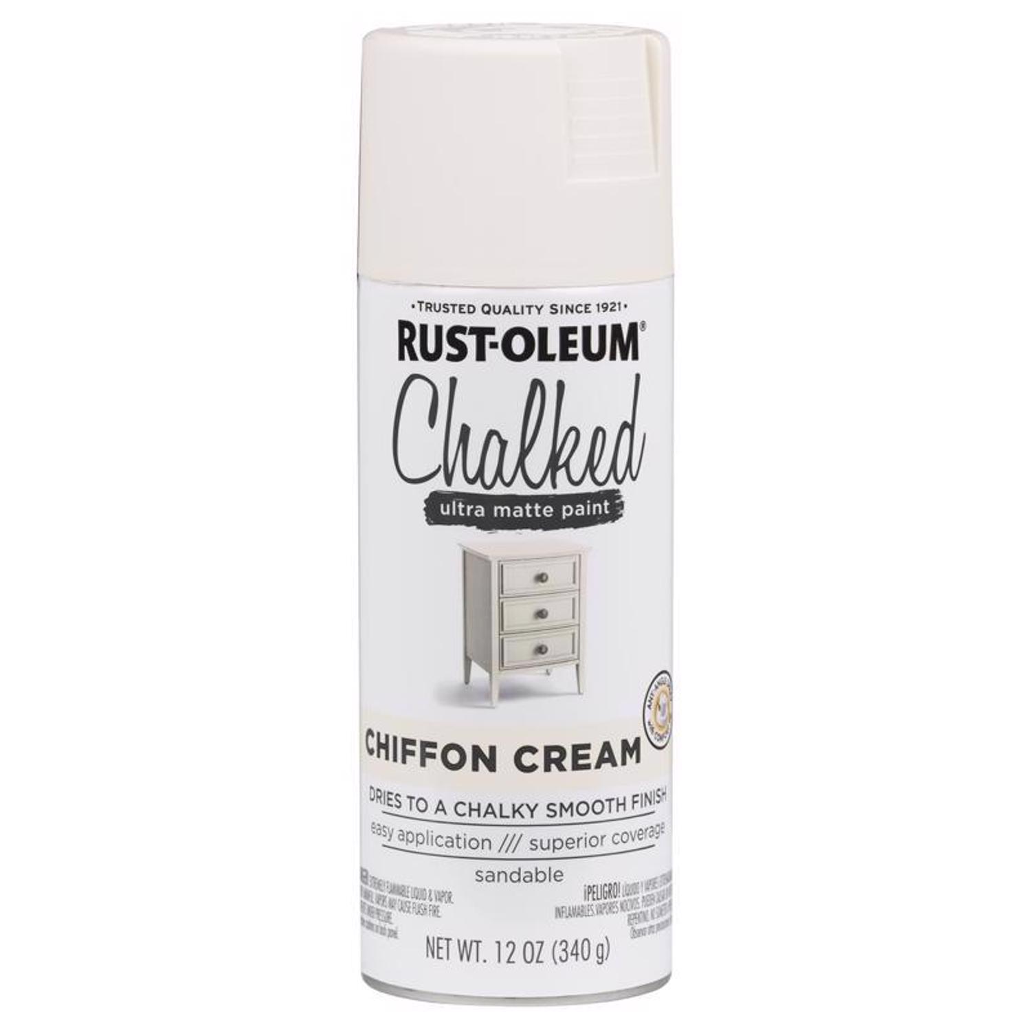 Rust-Oleum Chalked Matte Chiffon Cream Chalky Finish Paint 12 oz