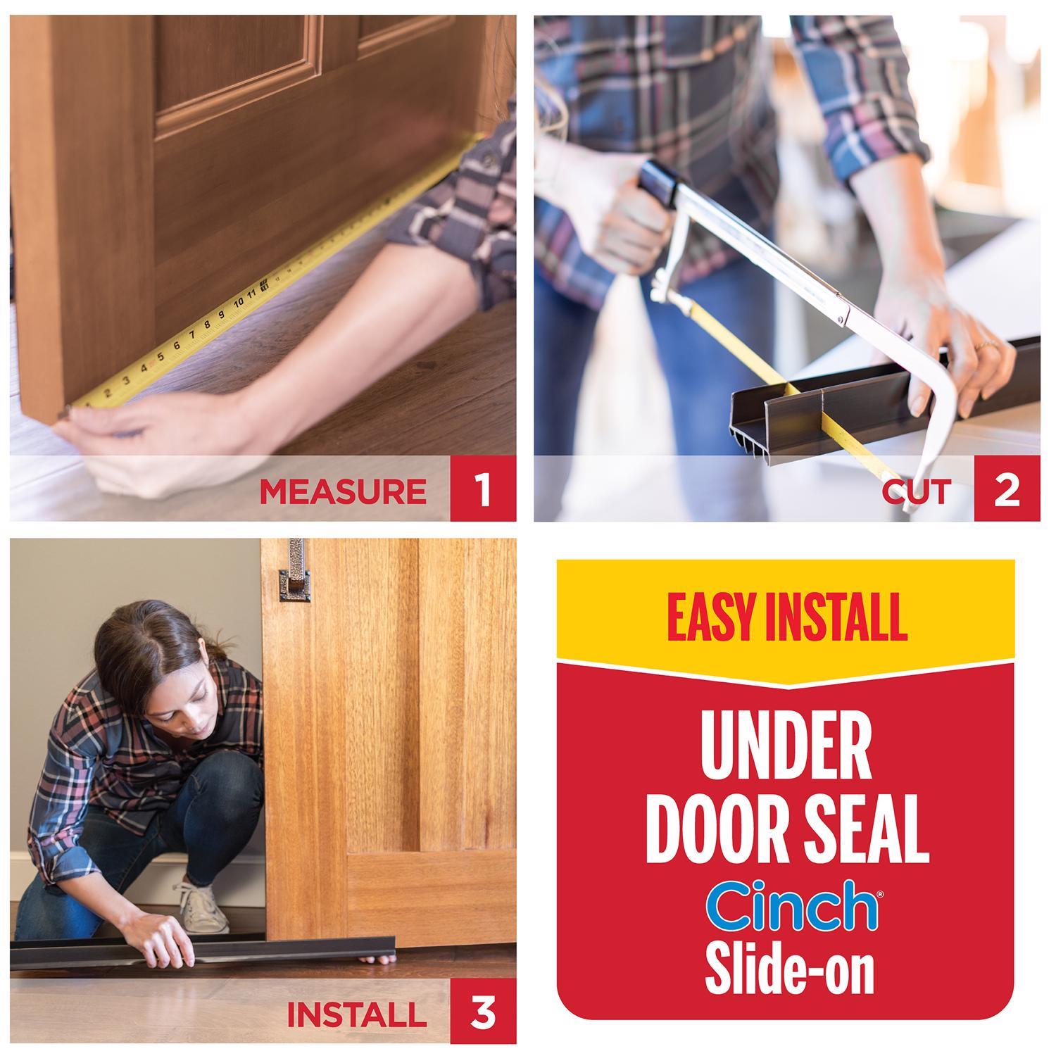 M-D Building Products CINCH Brown Vinyl Under Door Seal For Doors 36 in. L X 1.75 in.