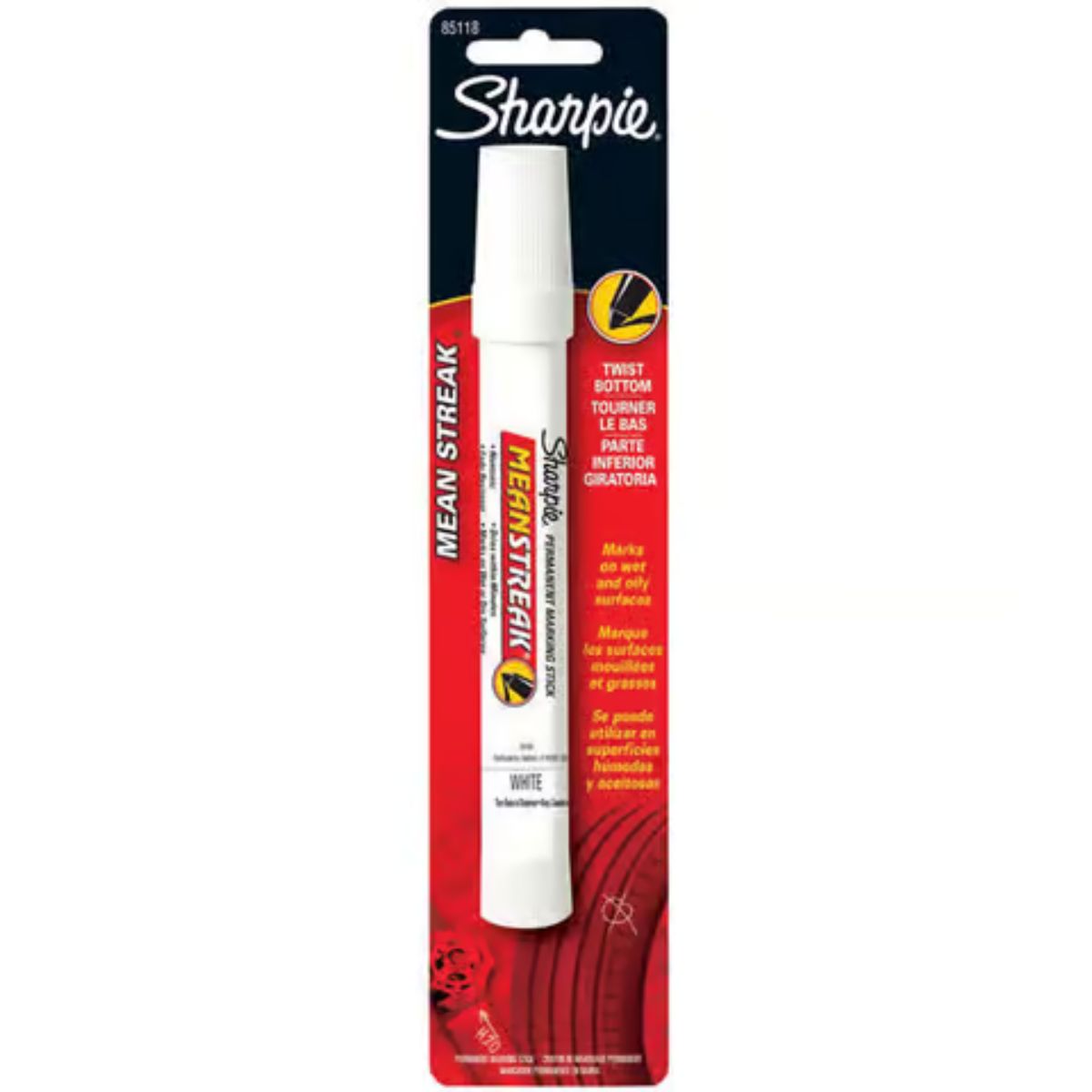Sharpie Mean Streak White Bold Tip Permanent Marking Stick 1 pk