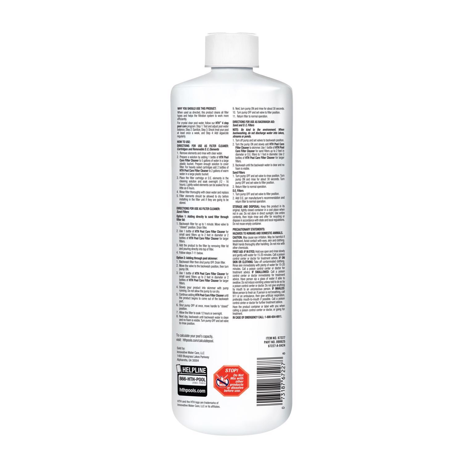 HTH Pool Care Liquid Filter Cleaner 1 qt