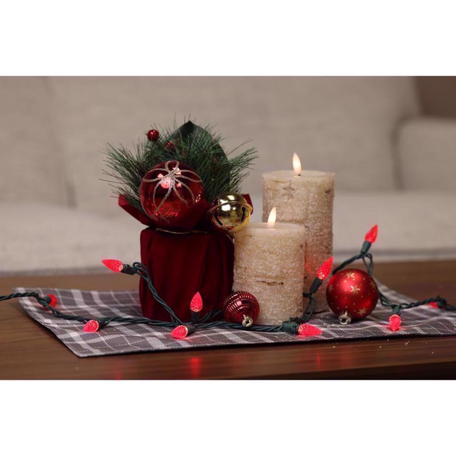 Celebrations Classic LED C6 Red 100 ct String Christmas Lights 24.75 ft.