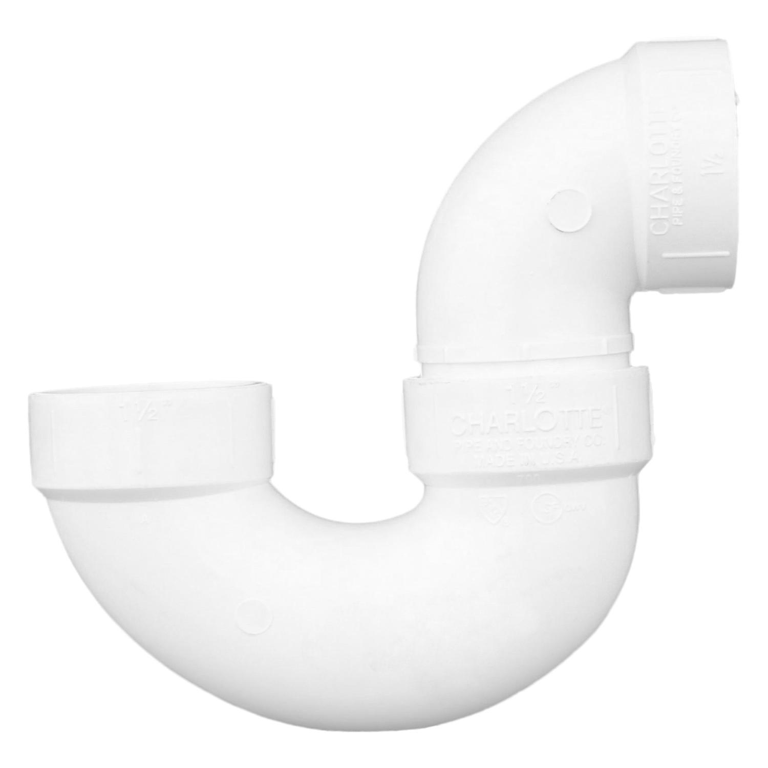 Charlotte Pipe Schedule 40 1-1/2 in. Hub X 1-1/2 in. D Hub PVC P-Trap with Union 1 pk
