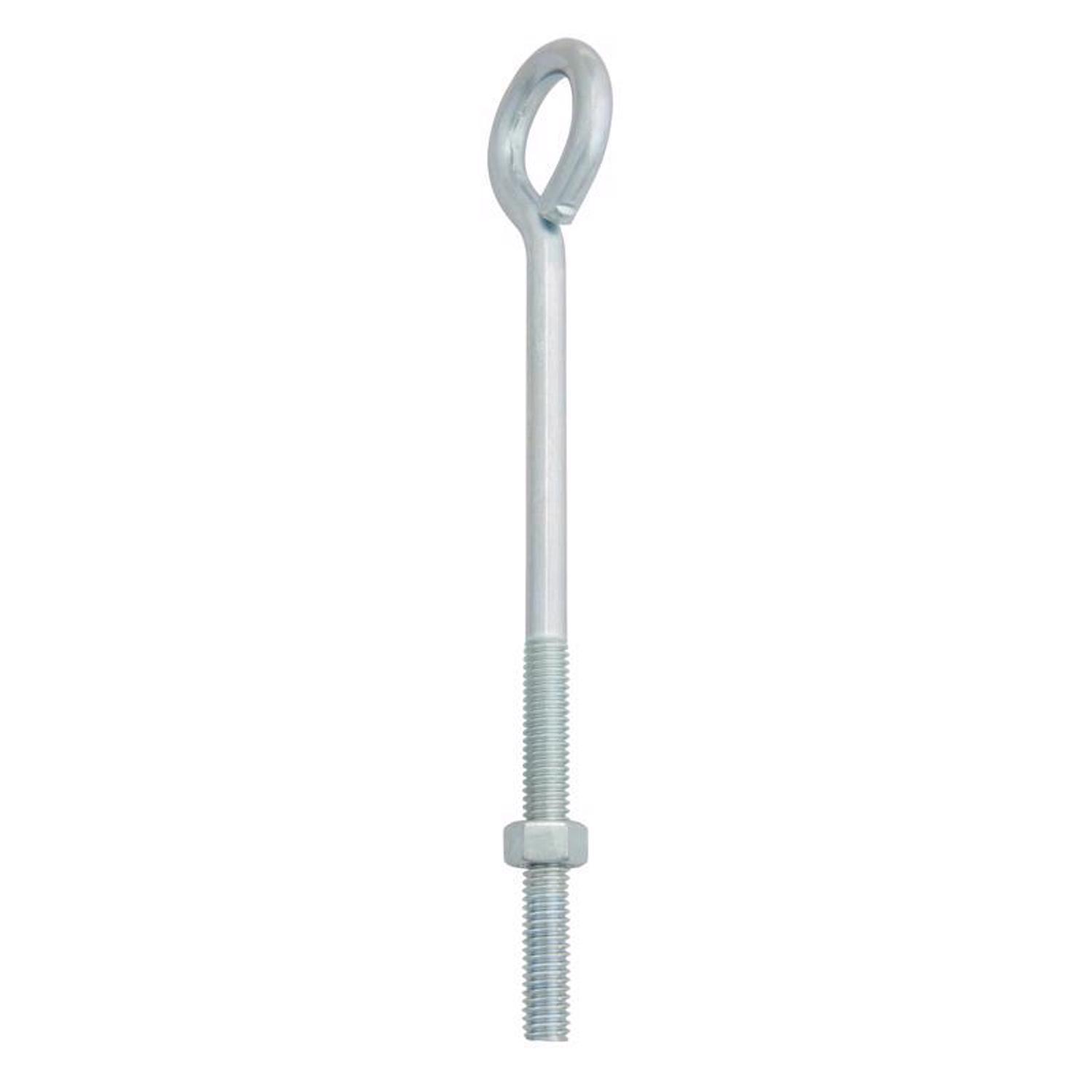 Hampton 3/8 in. X 8 in. L Zinc-Plated Steel Eyebolt Nut Included