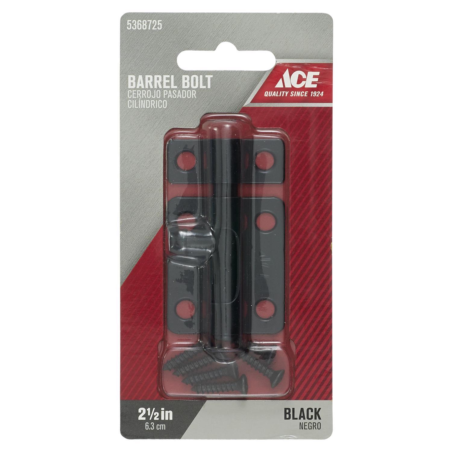Ace 2.5 in. L Black Steel Barrel Bolt 1 pk