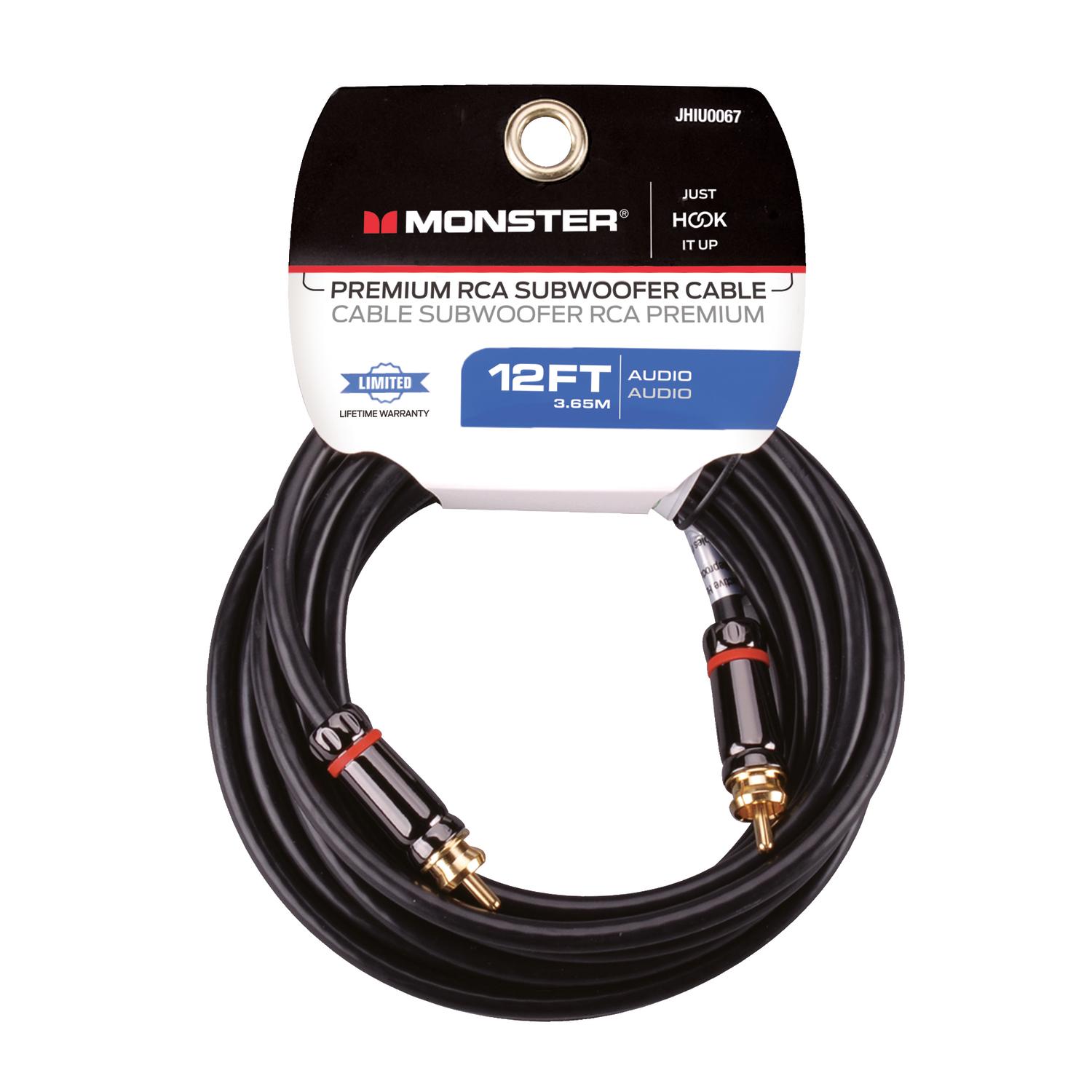 Monster 12 ft. L Subwoofer Cable RCA