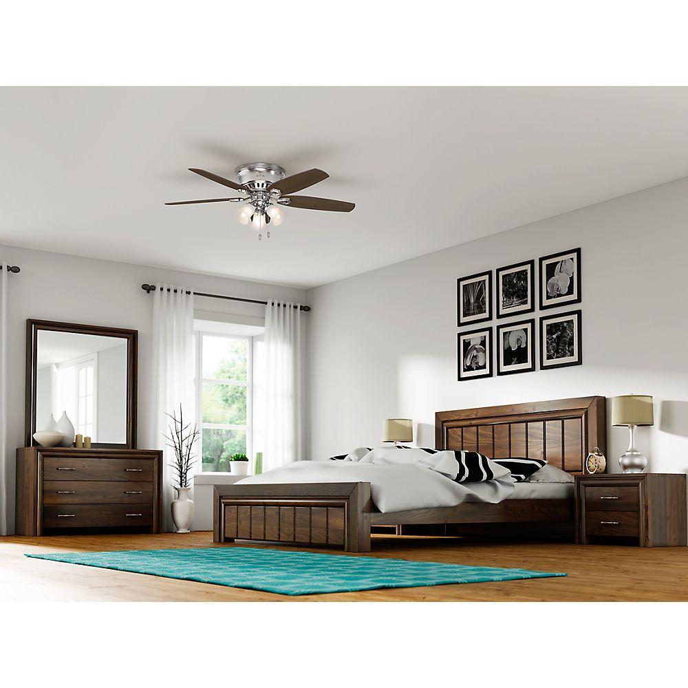 Builder Low Profile 52 in. Indoor Brushed Nickel Ceiling Fan