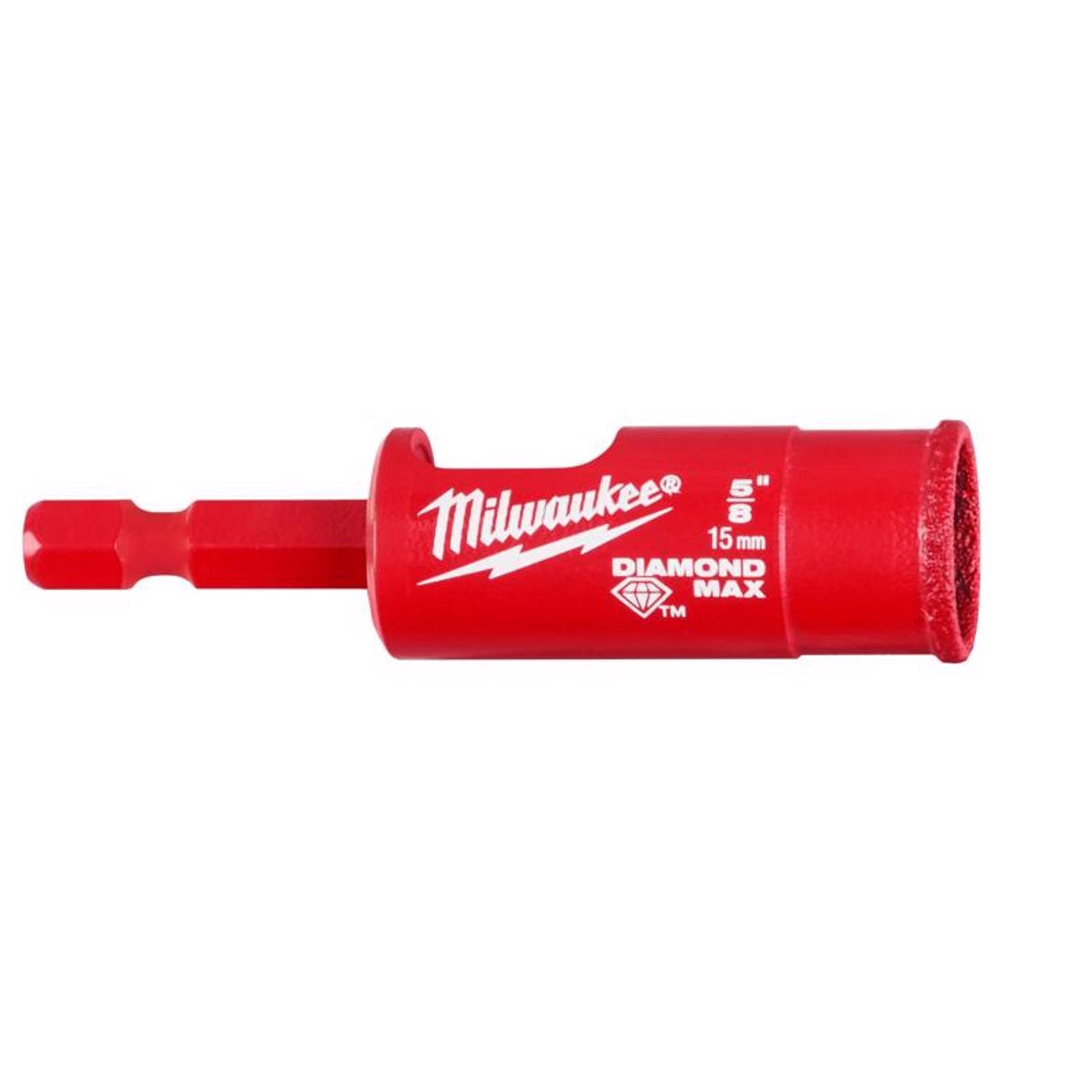 Milwaukee Diamond Max 5/8 in. Diamond Grit Glass, Porcelain, Tile, and Stone Hole Saw 1 pc