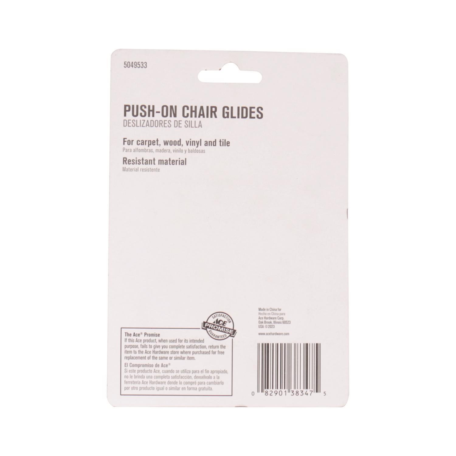 Ace Gray 1 in. Push-On Plastic Chair Glide 8 pk