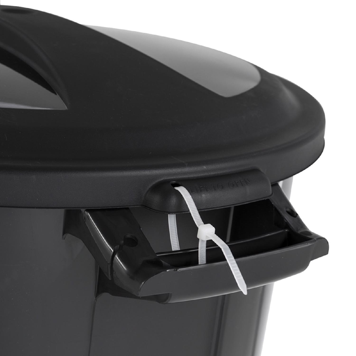 United Solutions Rough & Rugged 32 gal Black Plastic Garbage Can Lid Included