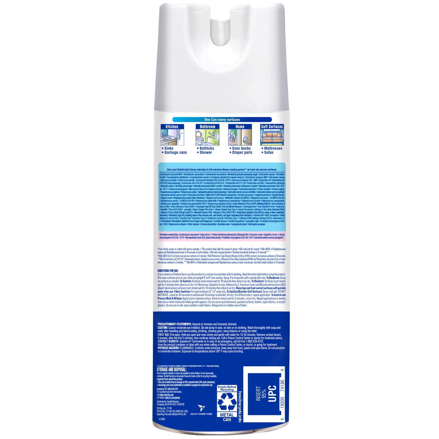 Lysol Crisp Linen Scent Disinfectant Spray 12.5 oz 1 pk